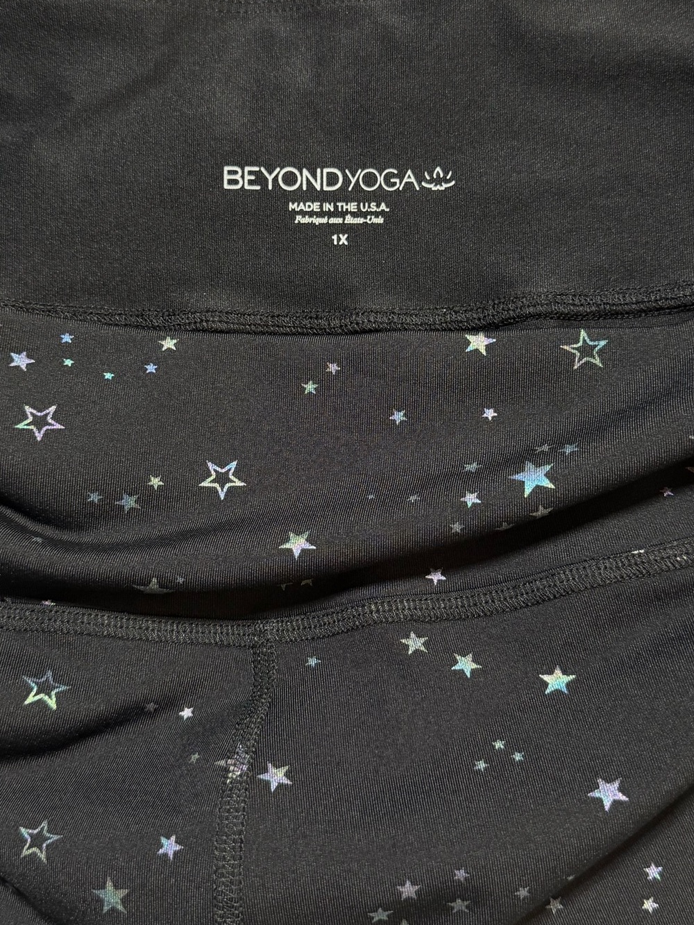 Beyond Yoga Black Star-Print Sports Bra and Leggings Set 1X - Picture 8 of 12